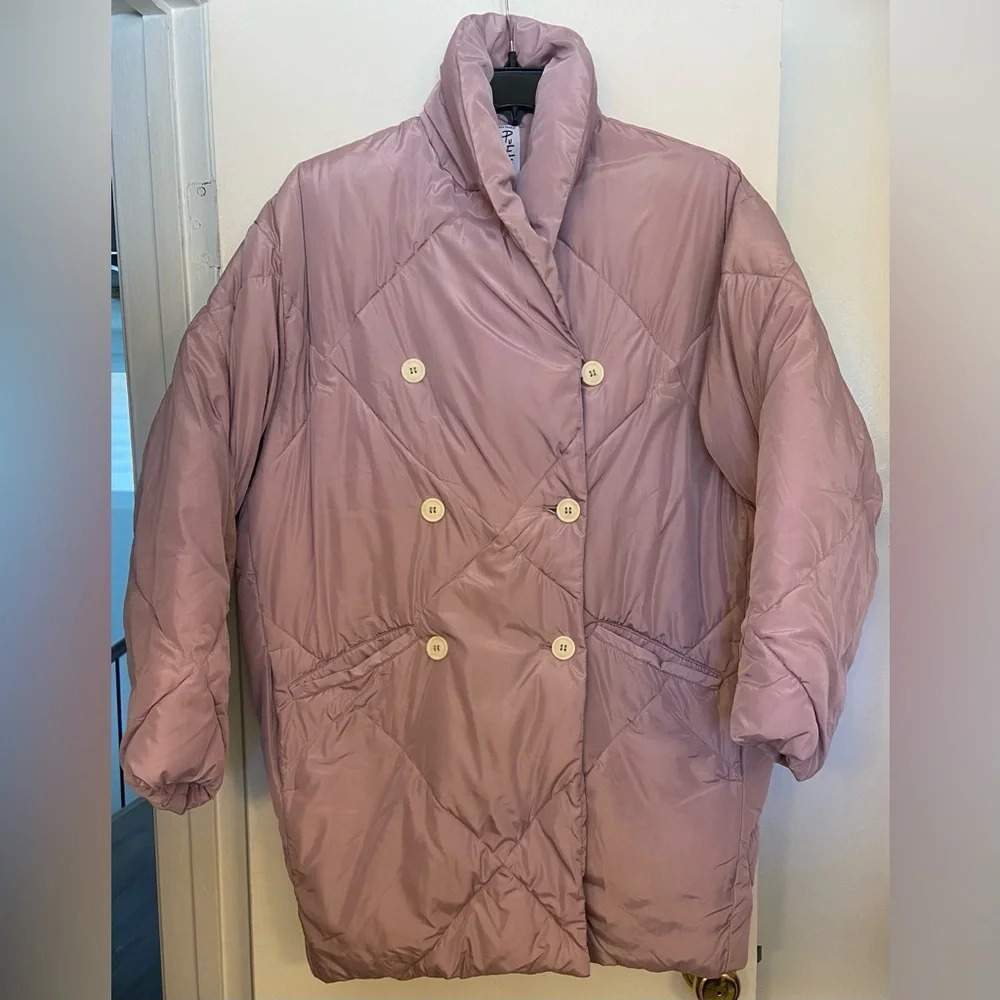 Free People Ella Puffa Puffer Coat Purple Size Small - Picture 3 of 8